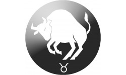 signe du zodiaque taureau noir - 5cm - Autocollant(sticker)