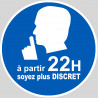 soyez plus discret à partir de 22h - 5cm - Autocollant(sticker)