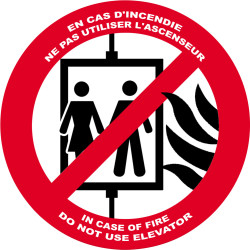 En cas d'incendie ne pas utiliser l'ascenceur - 10cm - Sticker/autocol