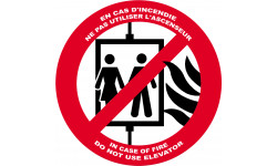 En cas d'incendie ne pas utiliser l'ascenceur - 10cm - Autocollant(sticker)