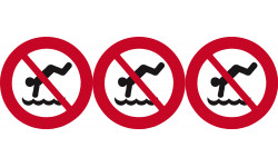 interdit de plonger - 3x10cm - Autocollant(sticker)