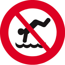 interdit de plonger - 20cm - Sticker/autocollant