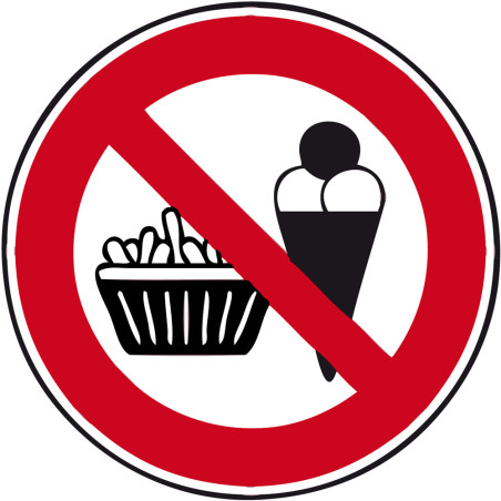 interdit de manger - 10cm - Sticker/autocollant