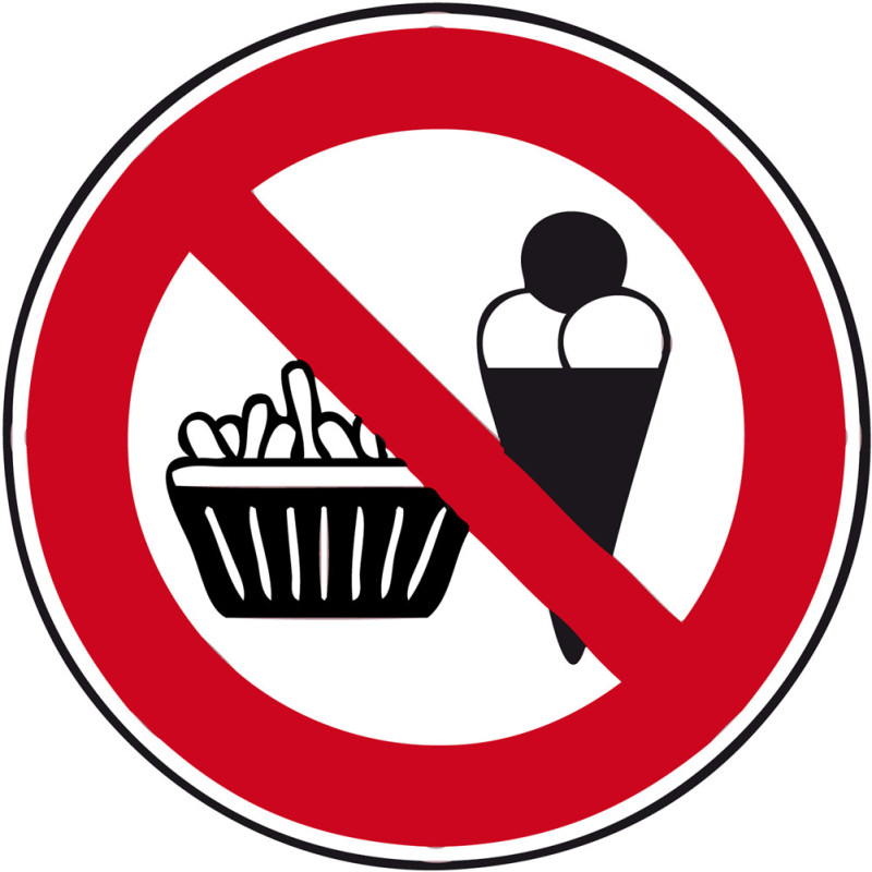 interdit de manger - 20cm - Sticker/autocollant