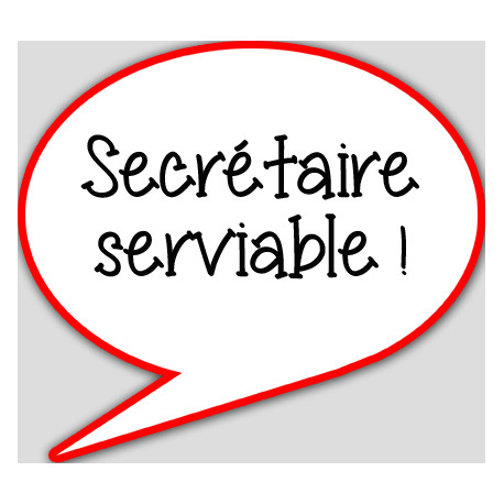 Secrétaire serviable - 10x9cm - Autocollant(sticker)