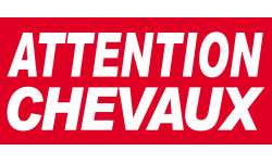 Attention Chevaux - 30x14cm - Autocollant(sticker)