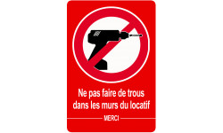 ne pas faire de trou - 15x10cm - Autocollant(sticker)