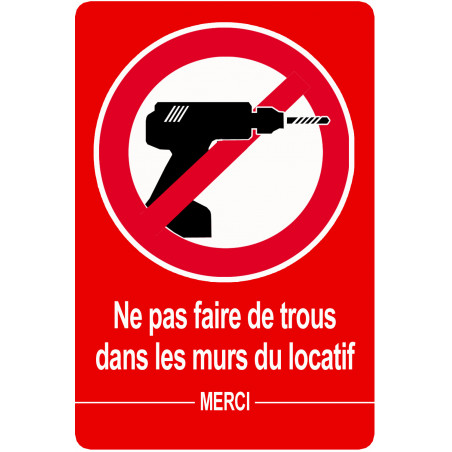 ne pas faire de trou - 15x10cm - Autocollant(sticker)