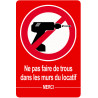 ne pas faire de trou - 15x10cm - Autocollant(sticker)