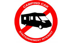 Stationnement interdit aux camping car - 15cm - Autocollant(sticker)