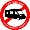 Stationnement interdit aux camping car - 15cm - Autocollant(sticker)