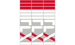 Petites balises circuits de randonnées blanches et rouges - 30 pièces - Autocollant(sticker)