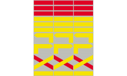 Petites Balises circuits de randonnées jaunes et rouges - 30 pièces - Autocollant(sticker)
