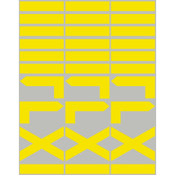 Petites Balises circuits de randonnées jaunes - 30 pièces - Sticker/