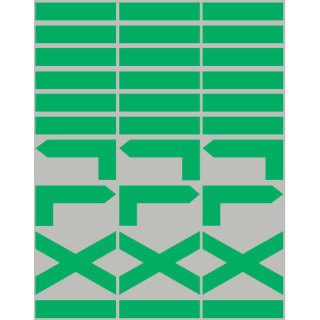 Petites Balises circuits de randonnées verts - 30 pièces - Sticker/a