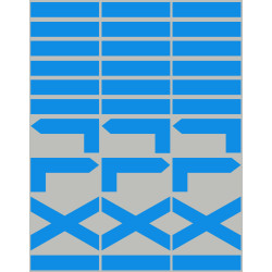 Petites Balises circuits de randonnées bleus - 30 pièces - Sticker/a