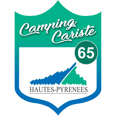 blason camping cariste Hautes Pyrénées 65 - 15x11.2cm - Autocollant(sticker)