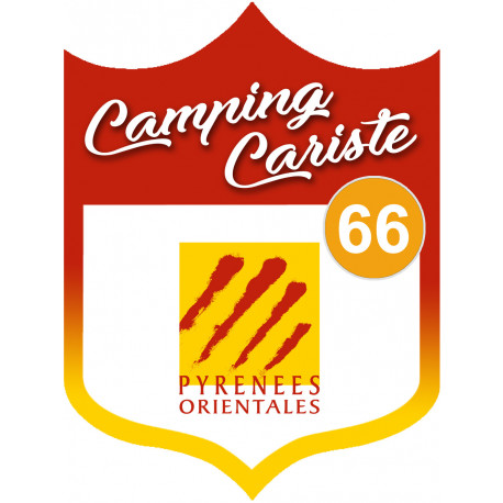 blason camping cariste Pyrénées Orientales 66 - 10x7.5cm - Autocollant(sticker)
