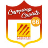 blason camping cariste Pyrénées Orientales 66 - 20x15cm - Autocollant(sticker)