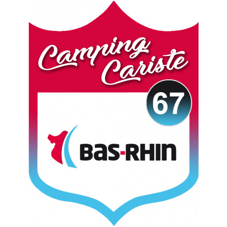 blason camping cariste Bas-Rhin 67 - 10x7.5cm - Autocollant(sticker)