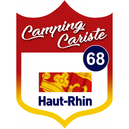 blason camping cariste Haut-Rhin 68 - 10x7.5cm - Autocollant(sticker)
