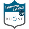 blason camping cariste Rhône 69 - 10x7.5cm - Autocollant(sticker)
