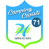 blason camping cariste Saône et Loire 71 - 15x11.2cm - Autocollant(sticker)