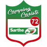 blason camping cariste Sarthe 72 - 10x7.5cm - Autocollant(sticker)