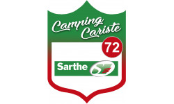 blason camping cariste Sarthe 72 - 15x11.2cm - Autocollant(sticker)