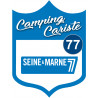 blason camping cariste Seine et Marne 77 - 10x7.5cm - Autocollant(sticker)