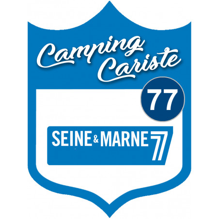 blason camping cariste Seine et Marne 77 - 15x11.2cm - Autocollant(sticker)