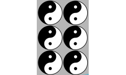 Yin Yang - 6 stickers de 10cm - Autocollant(sticker)