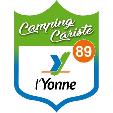 blason camping cariste Yonne 89 - 15x11.2cm - Autocollant(sticker)