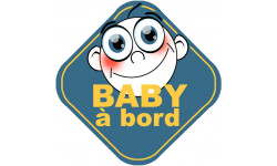 Baby à bord garçon - 15cm - Autocollant(sticker)