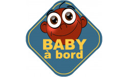 Baby à bord garçon d'origine afro - 15cm - Autocollant(sticker)