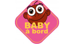 Baby à bord fille d'origine afro - 10cm - Autocollant(sticker)