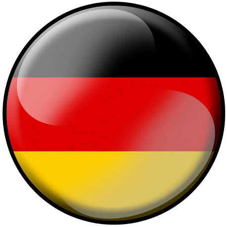 drapeau Allemand rond - 15cm - Autocollant(sticker)