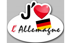 j'aime l'Allemagne - 15x11cm - Autocollant(sticker)