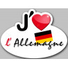 j'aime l'Allemagne - 15x11cm - Autocollant(sticker)