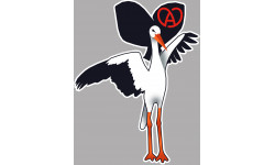 Cigogne logo Alsacien - 10x7,5cm - Autocollant(sticker)