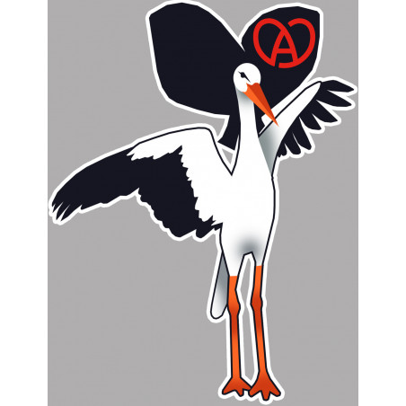 Cigogne logo Alsacien - 10x7,5cm - Autocollant(sticker)