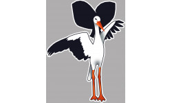 Cigogne Alsacienne - 10x7,5cm - Autocollant(sticker)