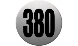 numéroderue380 gris brossé - 10cm - Autocollant(sticker)