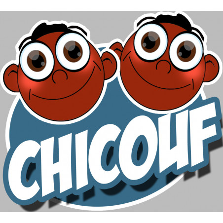 Chicouf 2 frères d'origine afro - 15x13cm - Autocollant(sticker)
