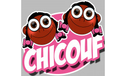 Chicouf soeurettes d'origine afro - 10x9cm - Autocollant(sticker)