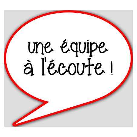 une équipe à l'écoute - 15x13.5cm - Autocollant(sticker)