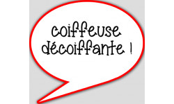 coiffeuse décoiffante - 10x9cm - Autocollant(sticker)