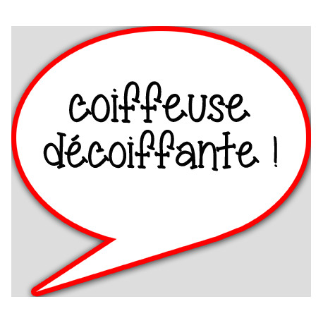 coiffeuse décoiffante - 10x9cm - Autocollant(sticker)