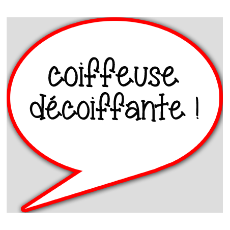 coiffeuse décoiffante - 10x9cm - Autocollant(sticker)