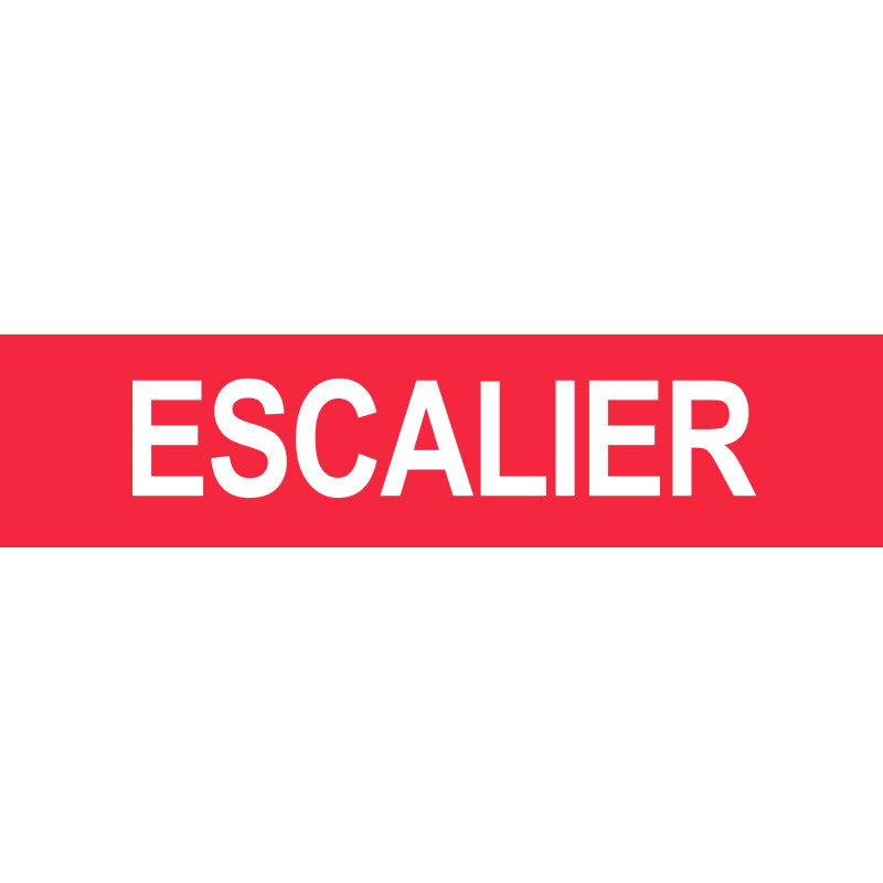 Local escalier - Fond rouge - 15x3.5cm - Sticker/autocollant